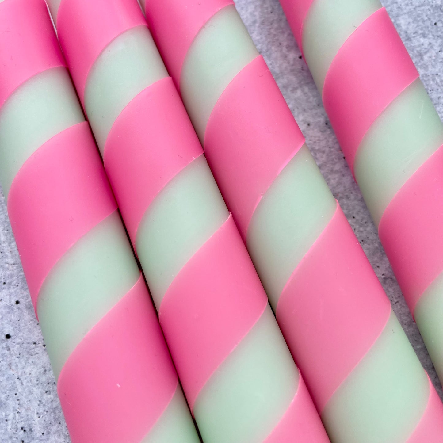 Dip Dye Kerzen | Swirl mint-neonpink | 4er Set