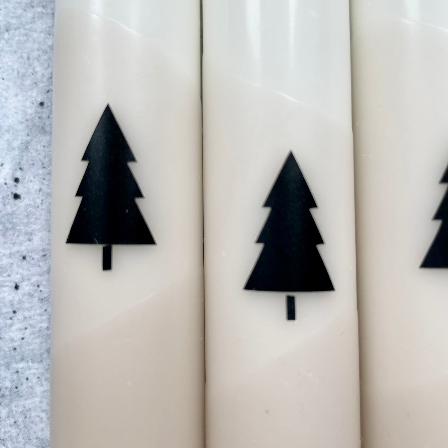 Dip Dye Kerzen | Weihnachtsbaum Tanne beige | 4er Set