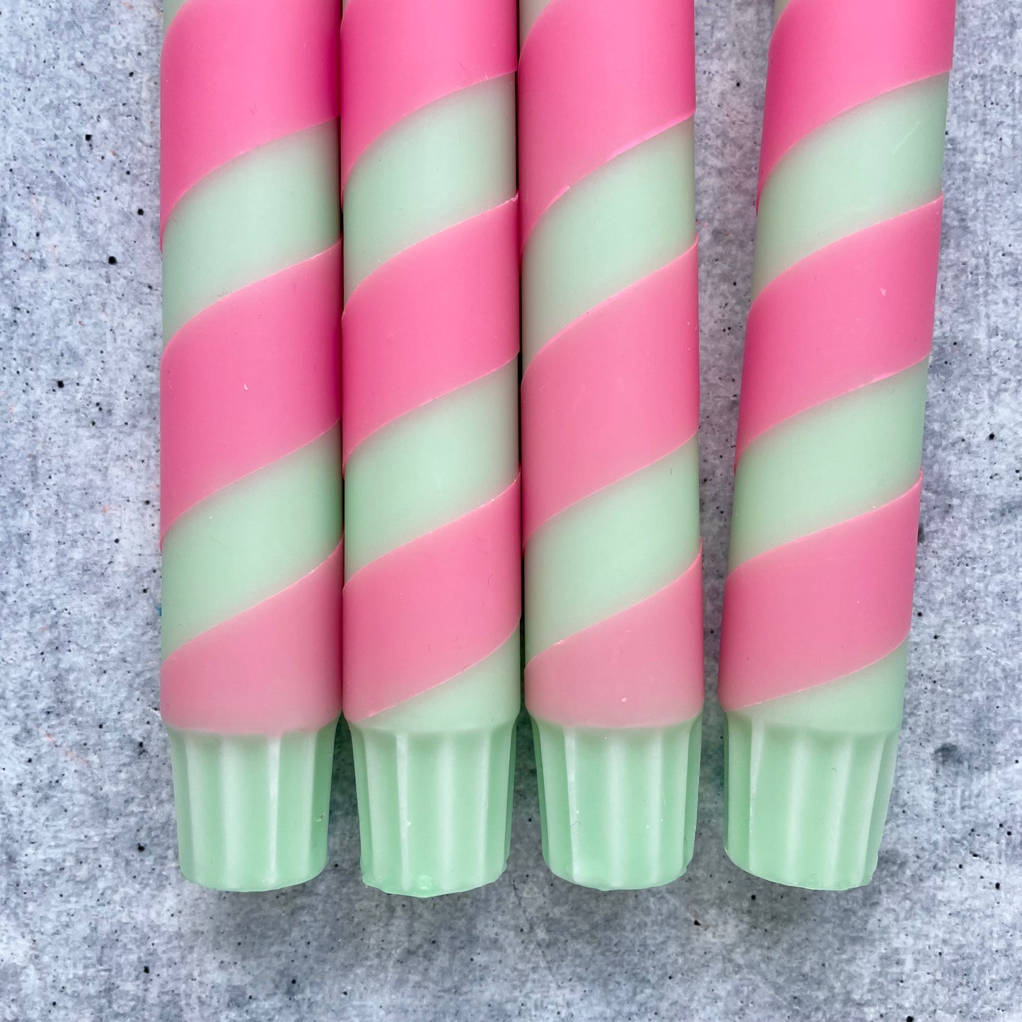 Dip Dye Kerzen | Swirl mint-neonpink | 4er Set