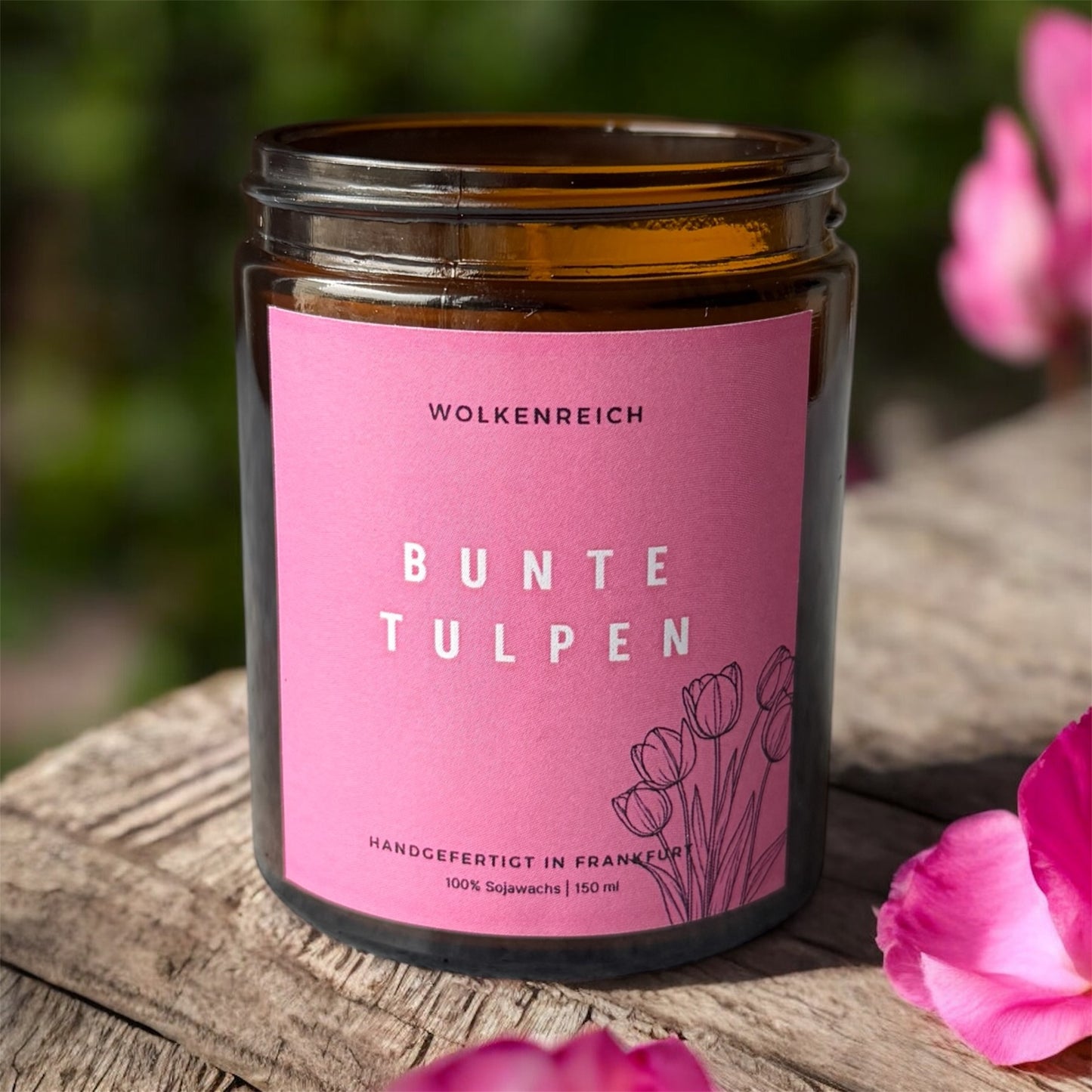 bunte tulpen duftkerze sojawachs – blumige kerze als geschenkidee