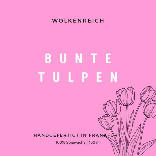Sojawachs Duftkerze Tulpenzauber – blumiger Fruehlingsduft für Zuhause oder Geschenkidee