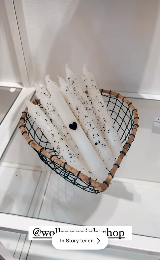 Eulenschnitt x Wolkenreich | Dip Dye Kerzen | Herz weiß | 4er Set