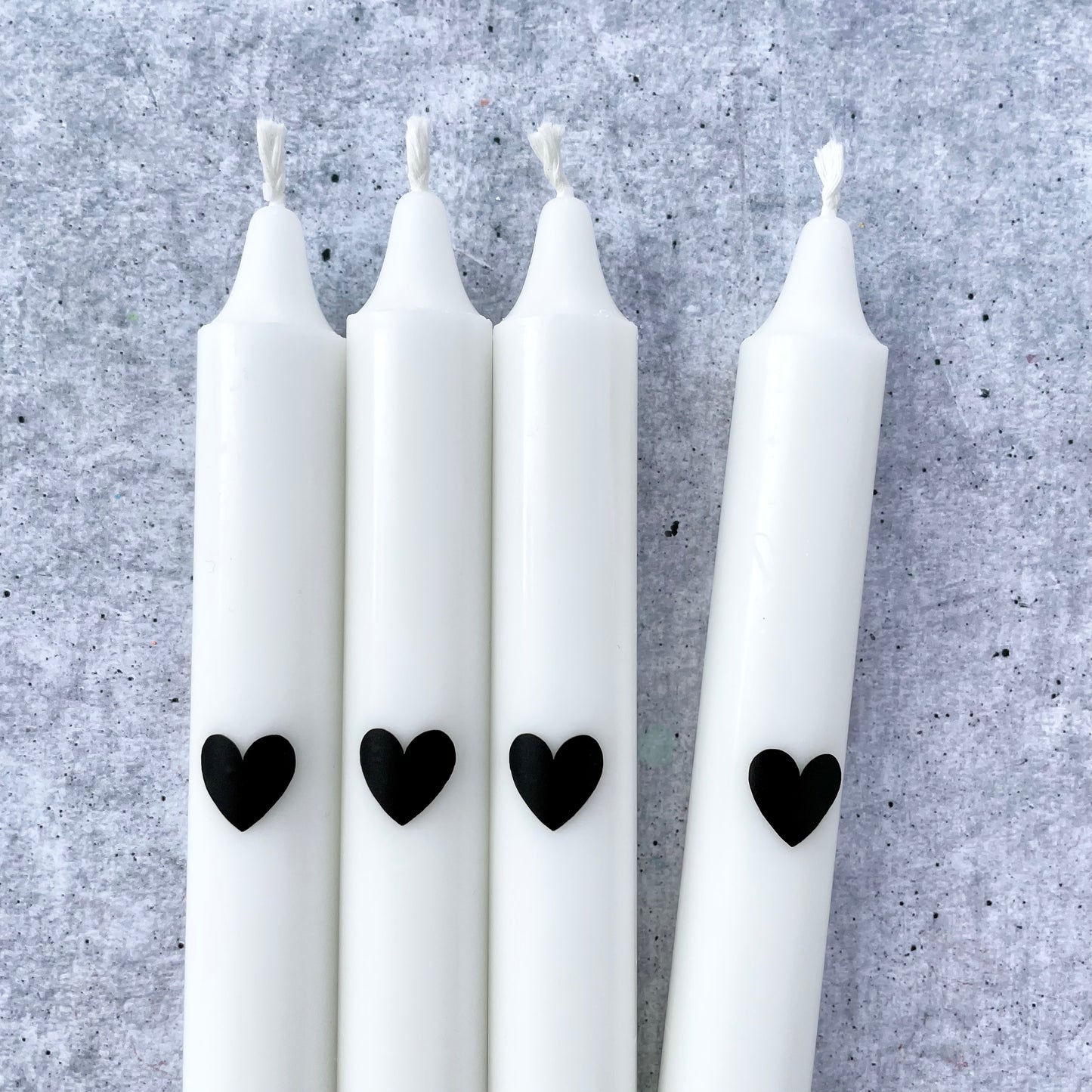 Eulenschnitt x Wolkenreich | Dip Dye Kerzen | Herz weiß | 4er Set