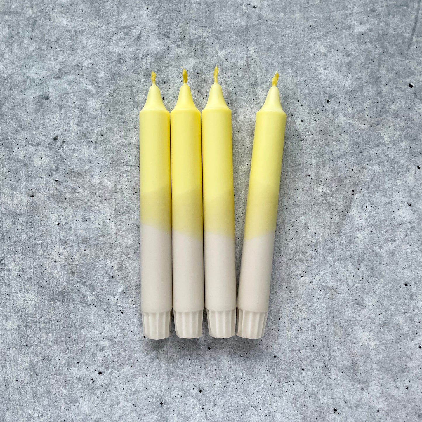 Dip Dye Kerzen | beige-gelb | 4er Set