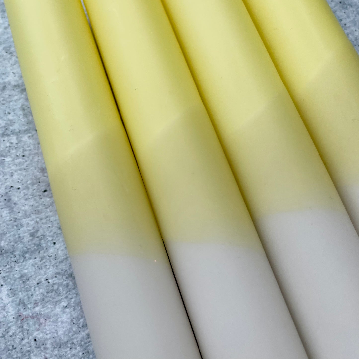 Dip Dye Kerzen | beige-gelb | 4er Set