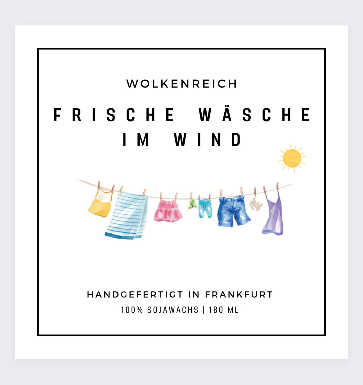 Frische Wäsche im Wind | Duftkerze, Sojawachs