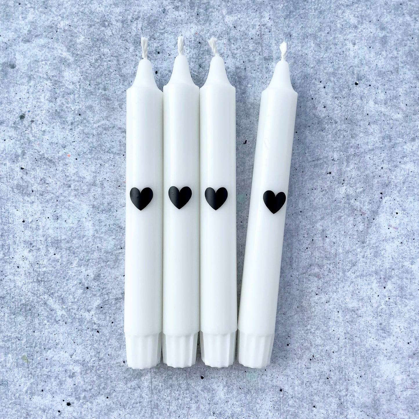 Eulenschnitt x Wolkenreich | Dip Dye Kerzen | Herz weiß | 4er Set