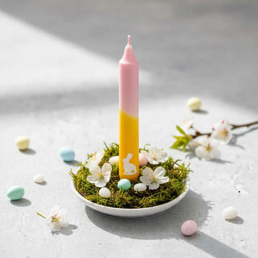 Dip Dye Kerzen | gelb-rosa | Ostern 4er Set