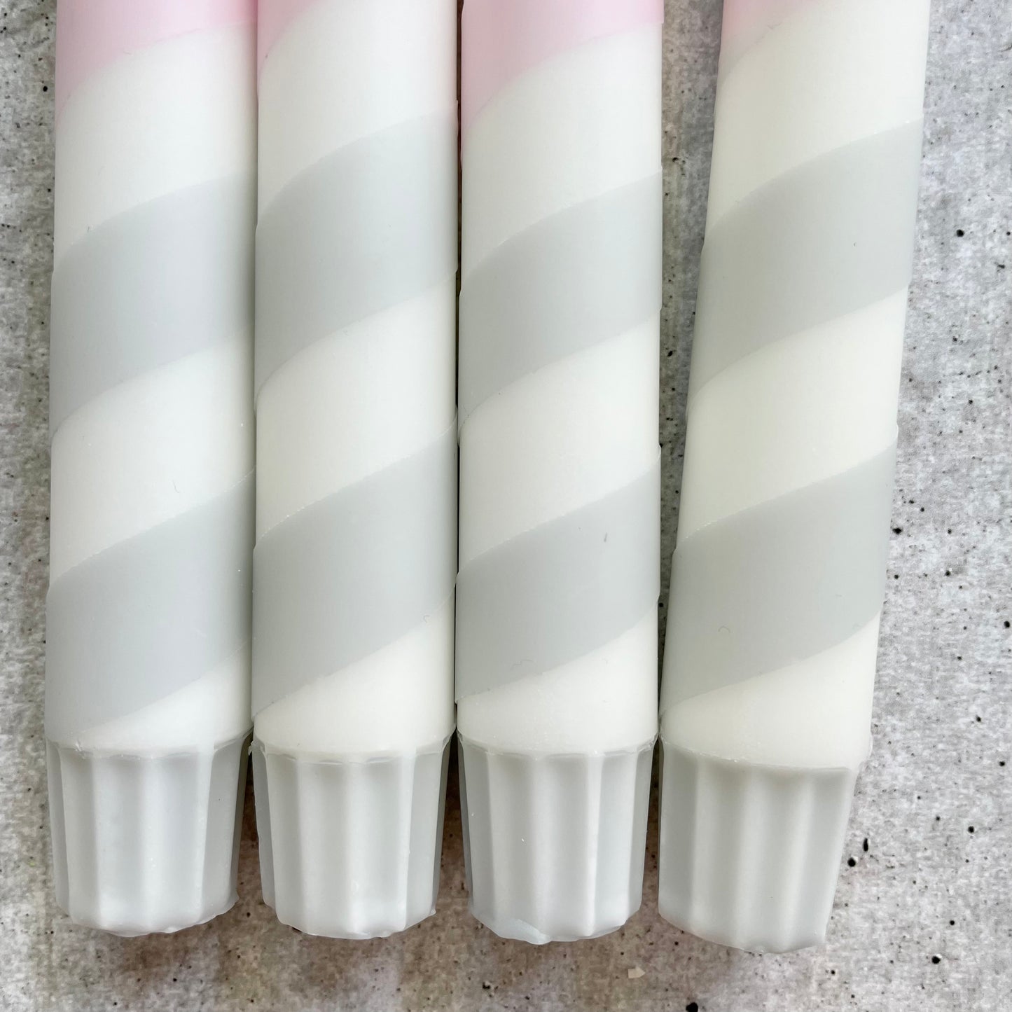 Dip Dye Kerzen | Swirl beige | 4er Set
