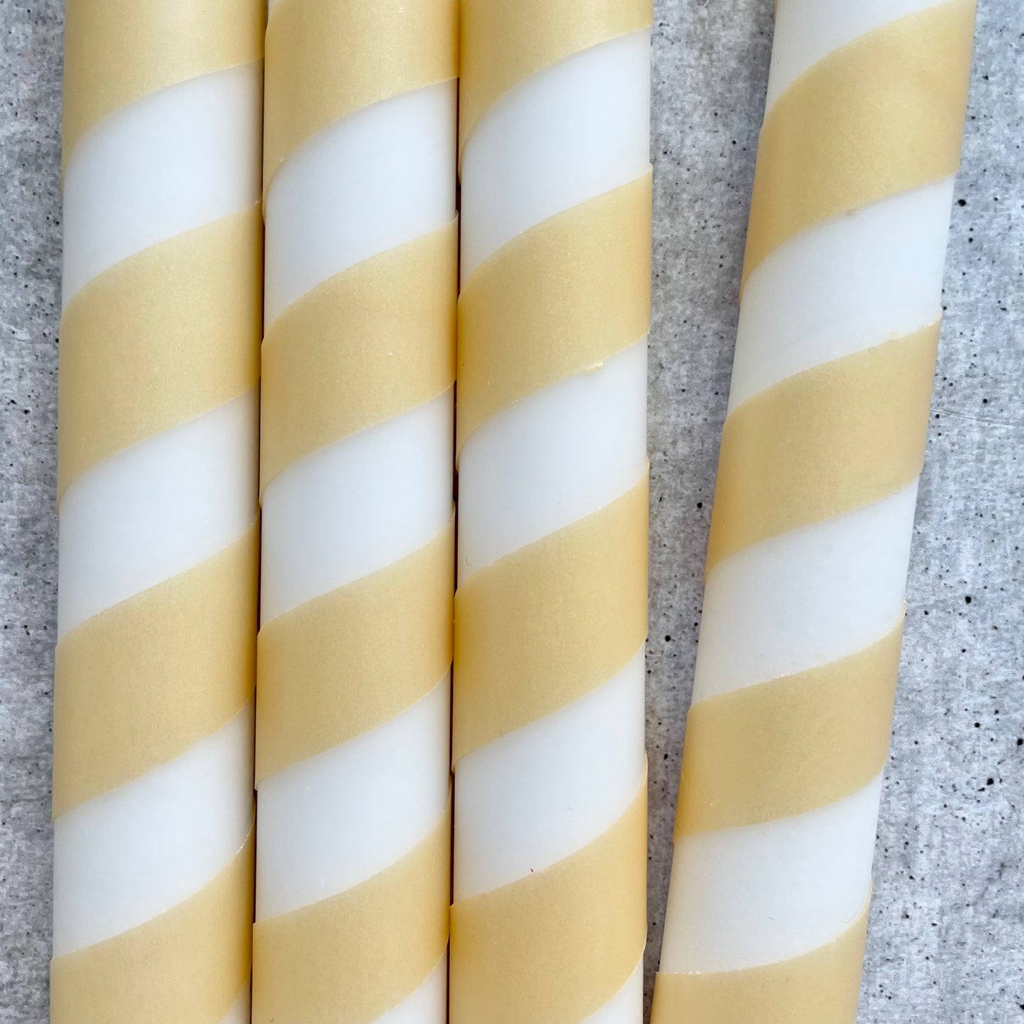 Dip Dye Kerzen | Swirl beige | 4er Set