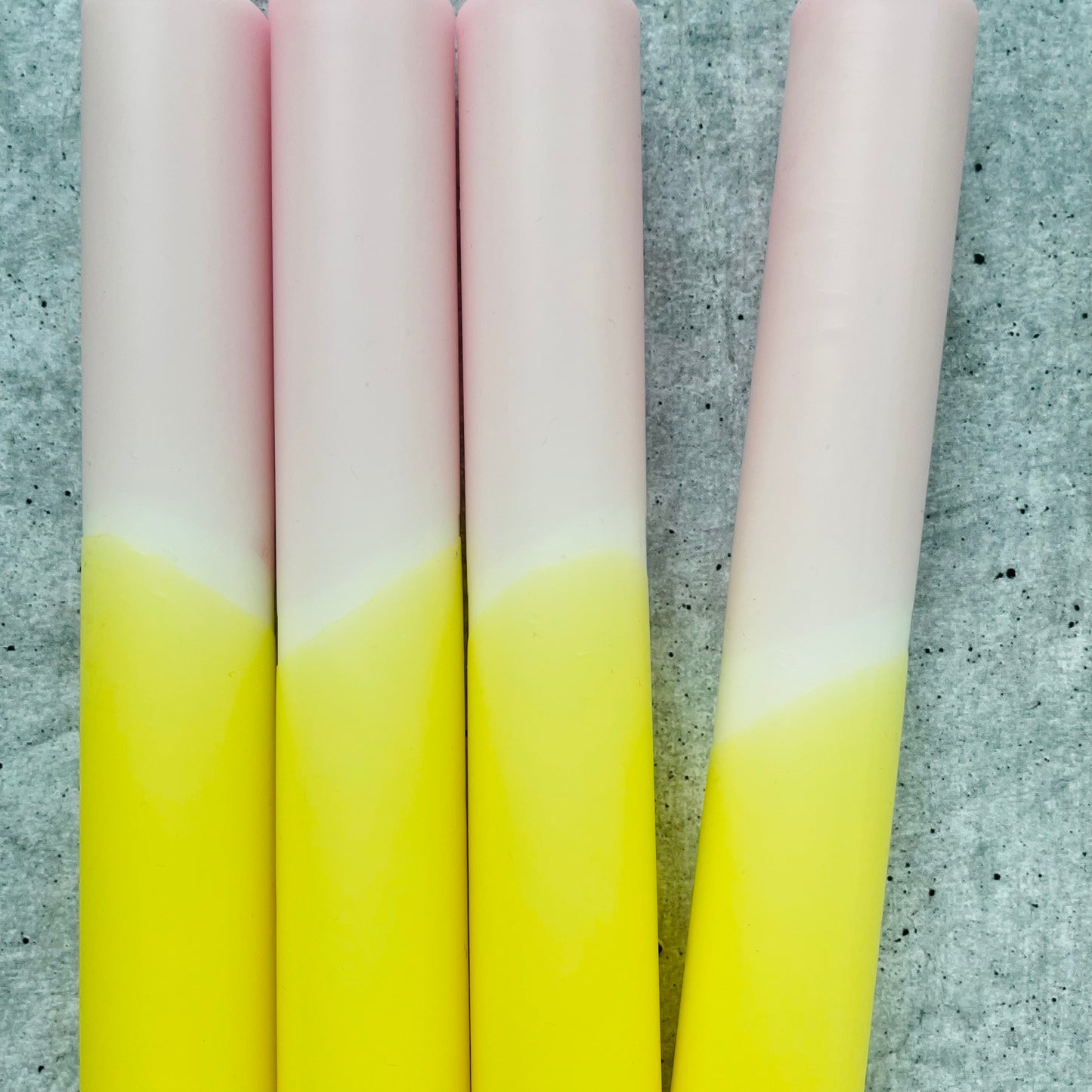 Dip Dye Kerzen | rosa-gelb | 4er Set