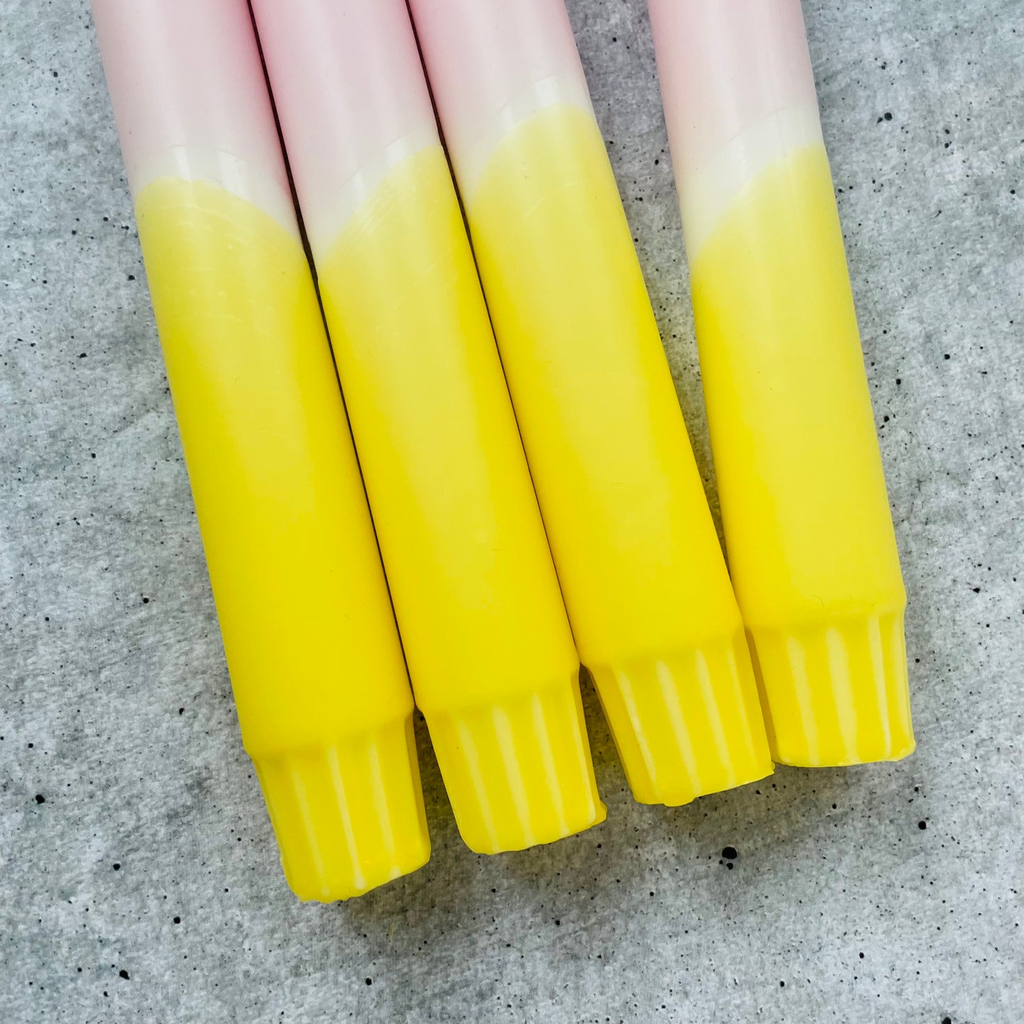 Dip Dye Kerzen | rosa-gelb | 4er Set