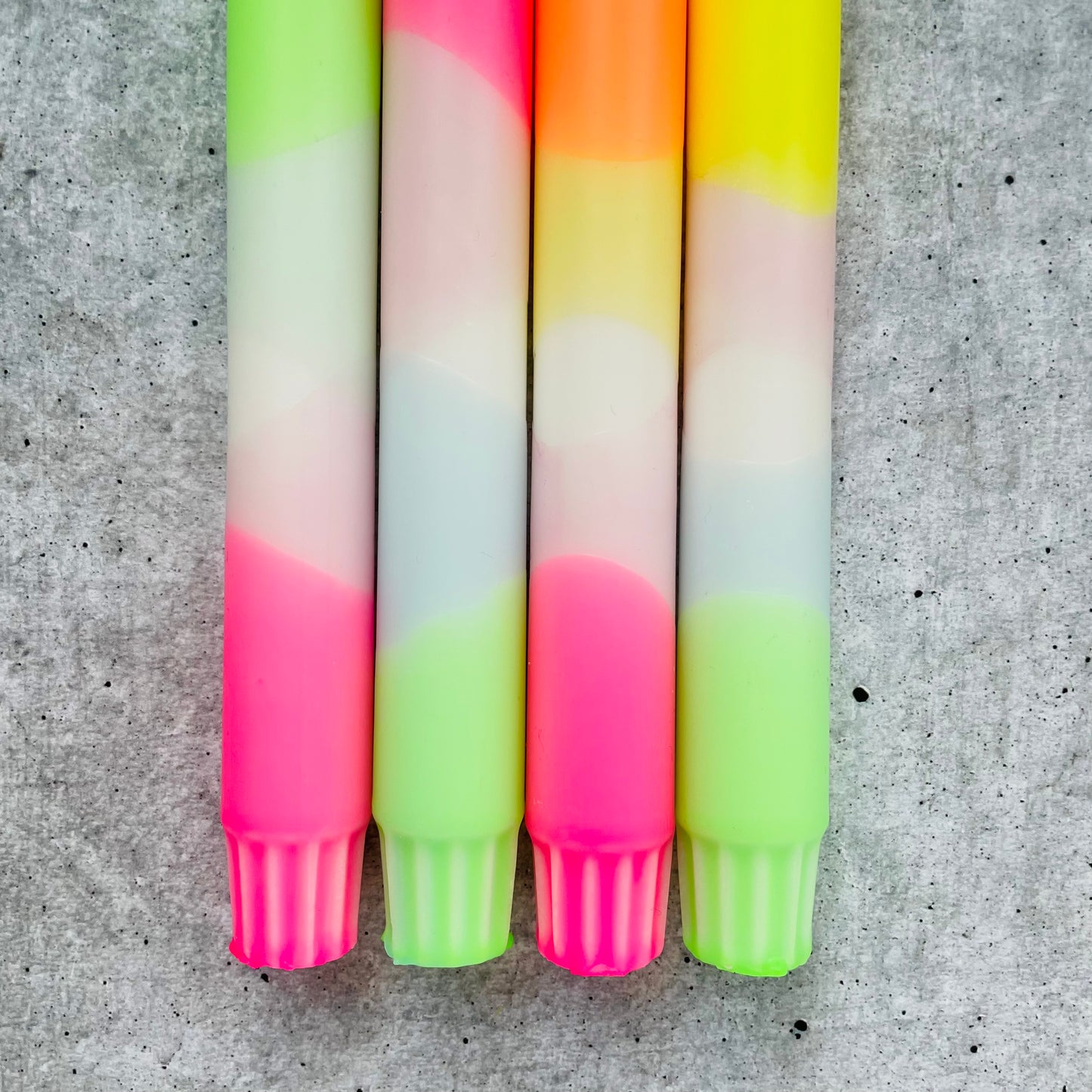 Dip Dye Kerzen | Neon-Frühling Mix | 4er Set
