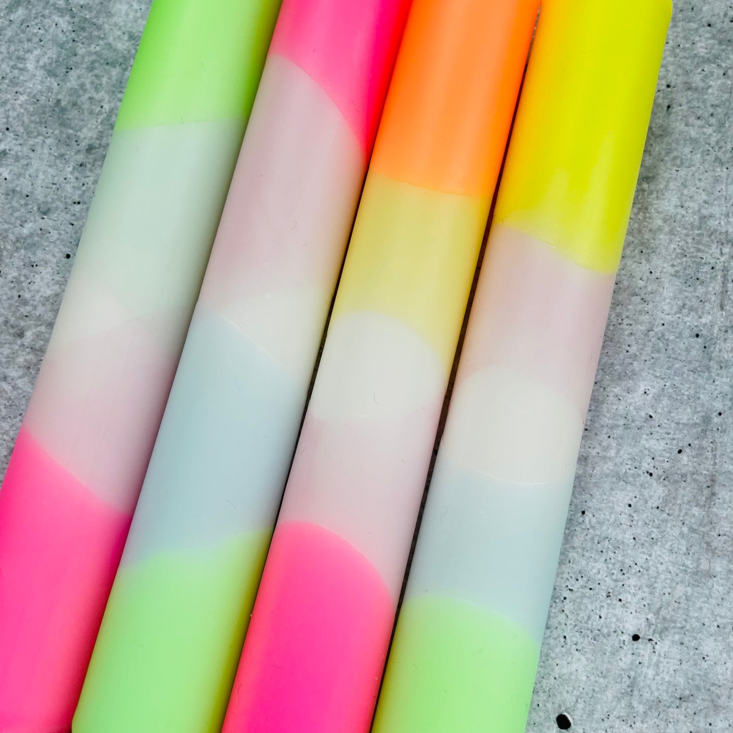 Dip Dye Kerzen | Neon-Frühling Mix | 4er Set