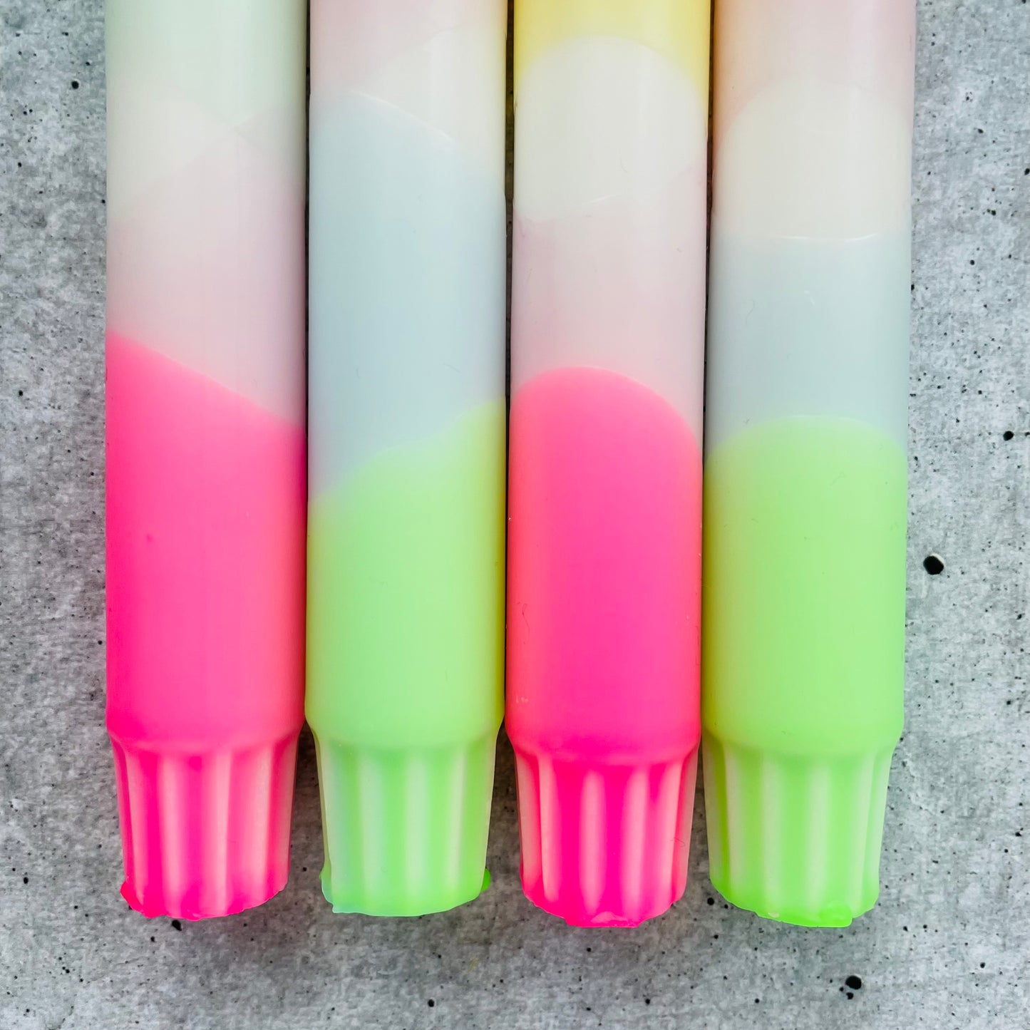 Dip Dye Kerzen | Neon-Frühling Mix | 4er Set