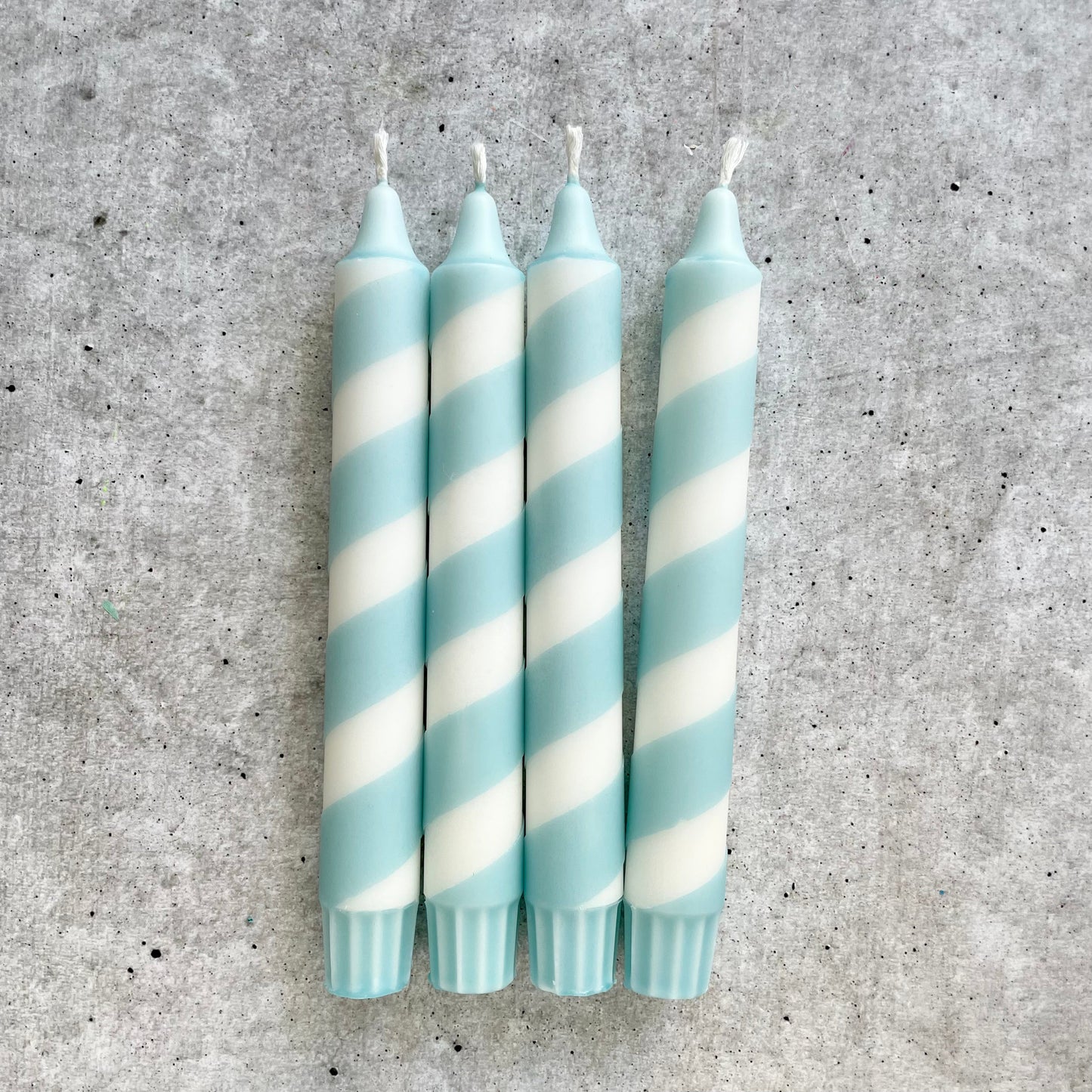 Dip Dye Kerzen | Swirl mint | 4er Set