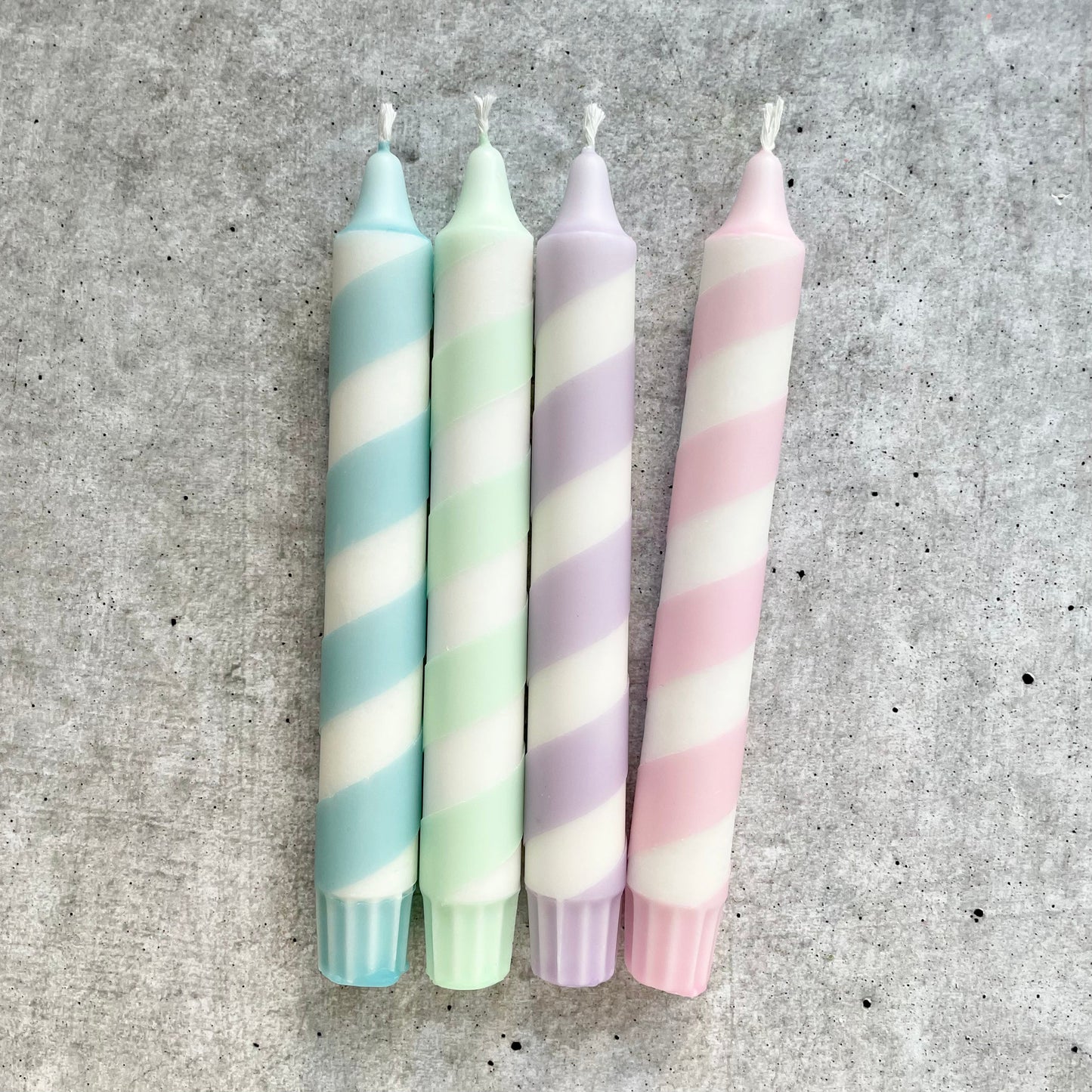 Dip Dye Kerzen | Swirl mint | 4er Set