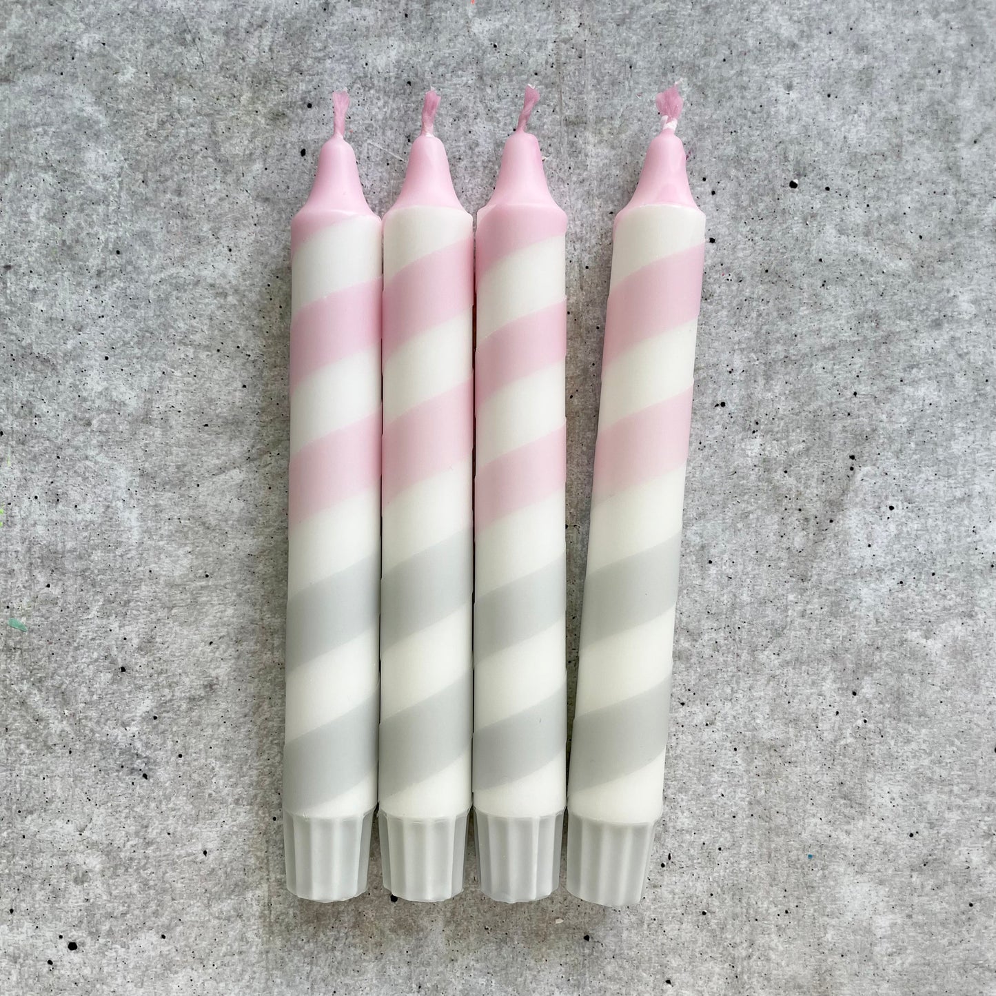 Dip Dye Kerzen | Swirl mint | 4er Set