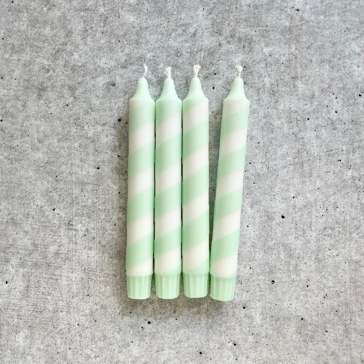 Dip Dye Kerzen | Swirl mint | 4er Set