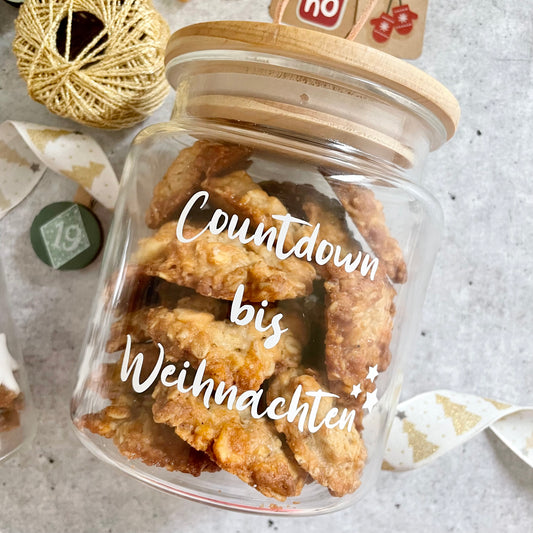 2er Set Aufkleber Adventskalender im Glas - Countdown bis Weihnachten