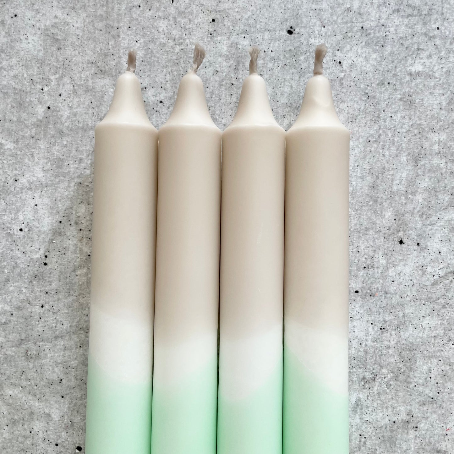 Dip Dye Kerzen | Boho beige-mint | 4er Set