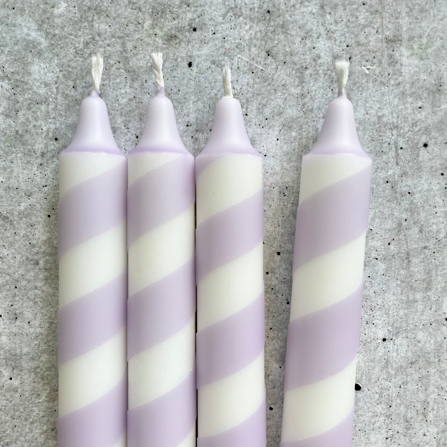 Dip Dye Kerzen | Swirl lila | 4er Set