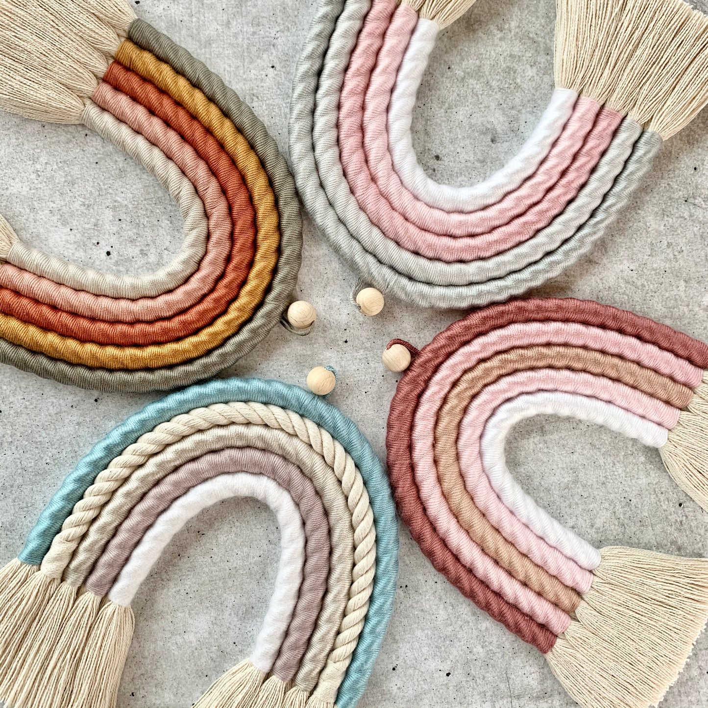 DIY Kit - Makramee Regenbogen "Altrosa"