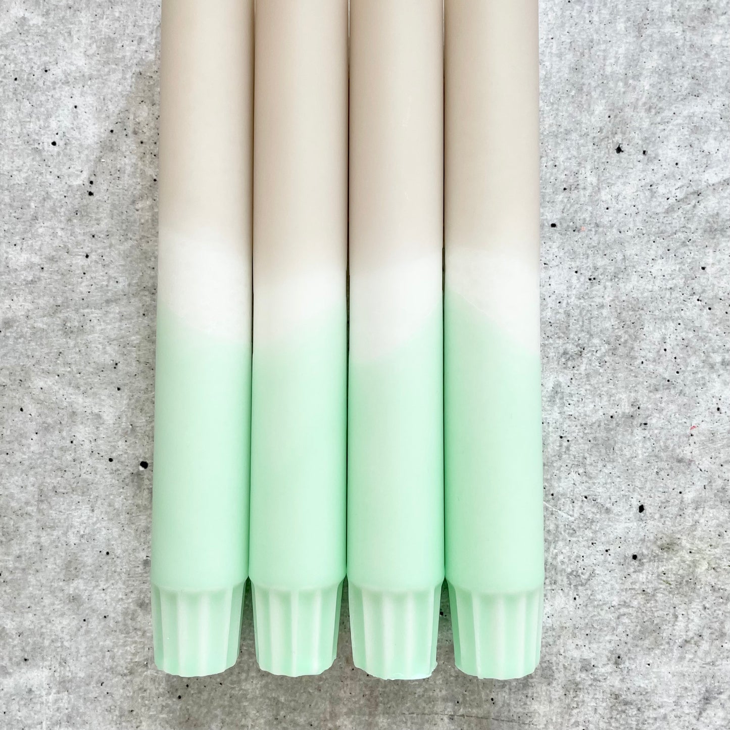 Dip Dye Kerzen | Boho beige-mint | 4er Set