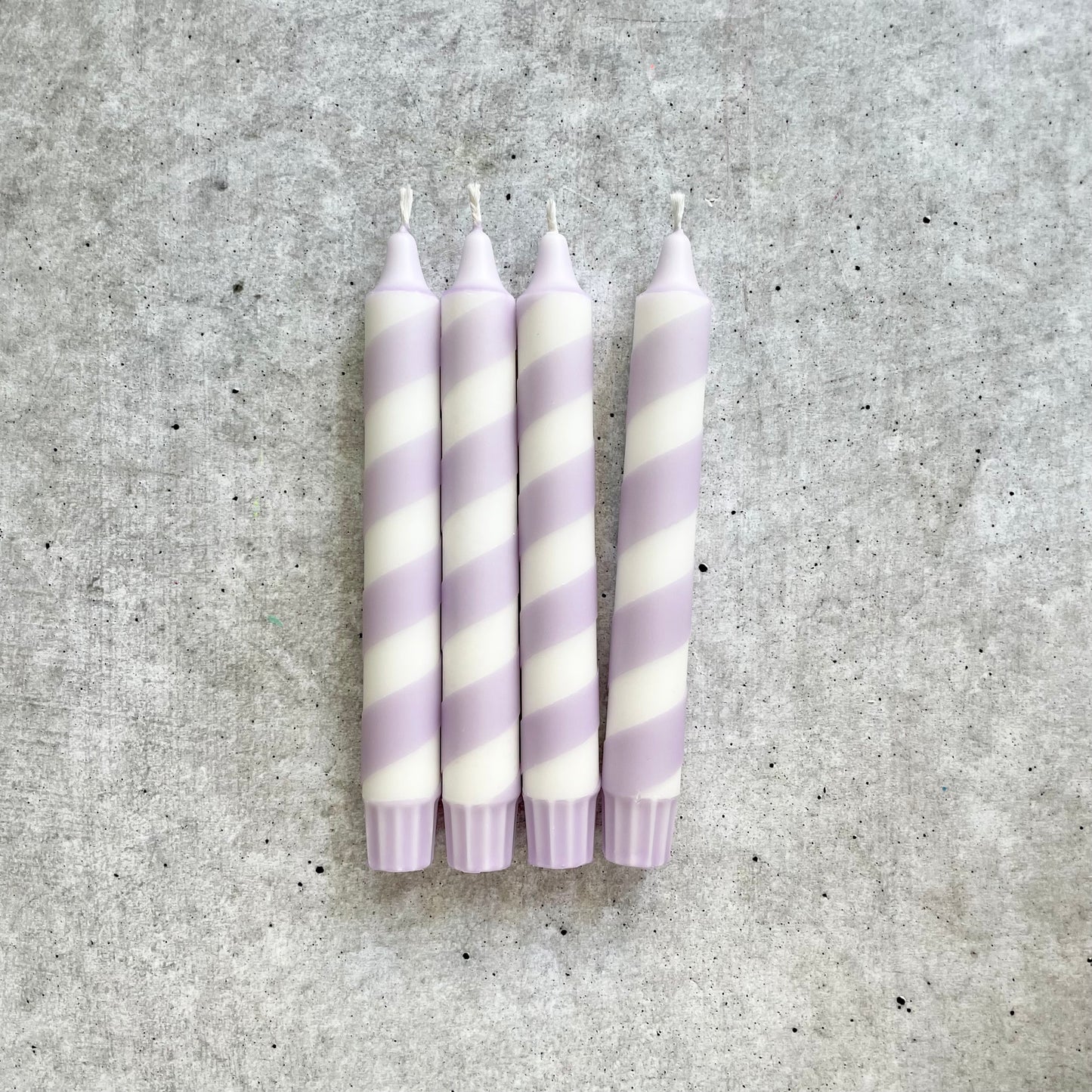 Dip Dye Kerzen | Swirl lila | 4er Set