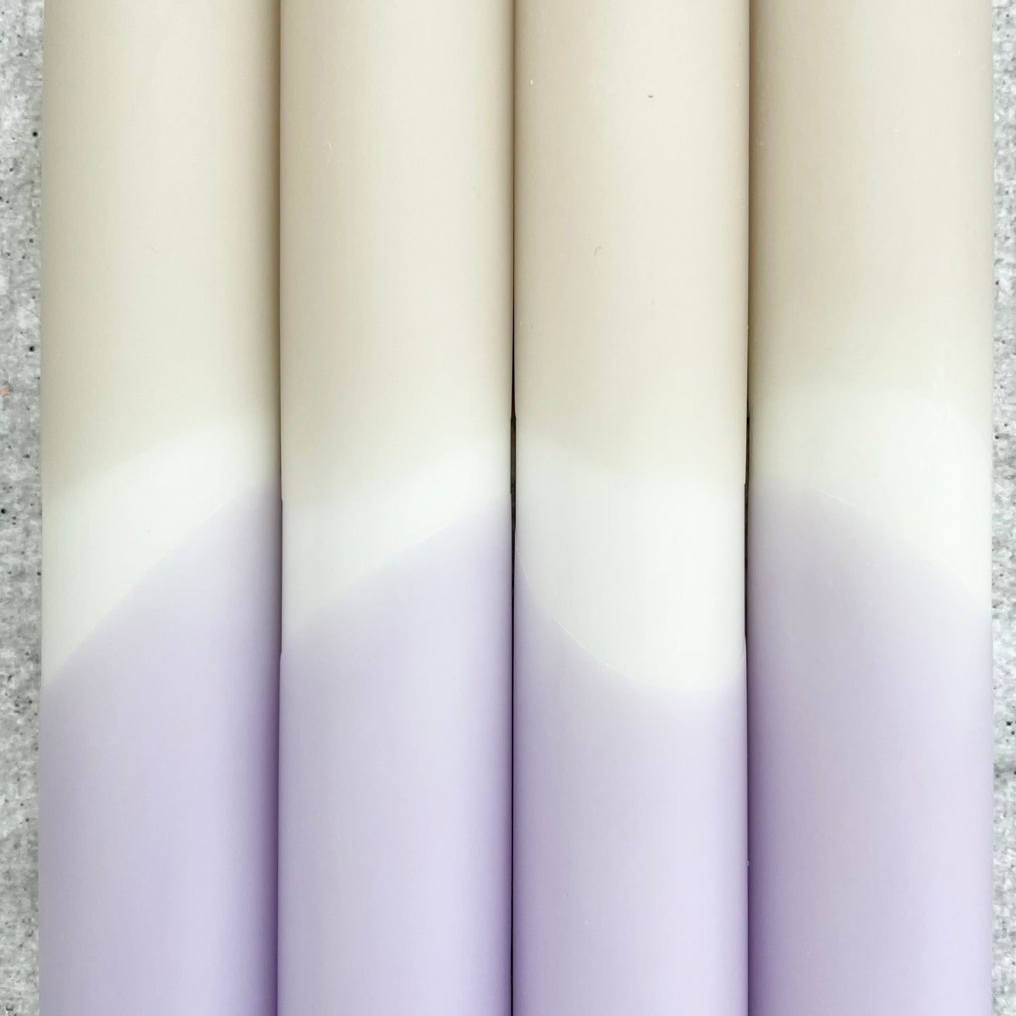 Dip Dye Kerzen | Boho beige-flieder | 4er Set