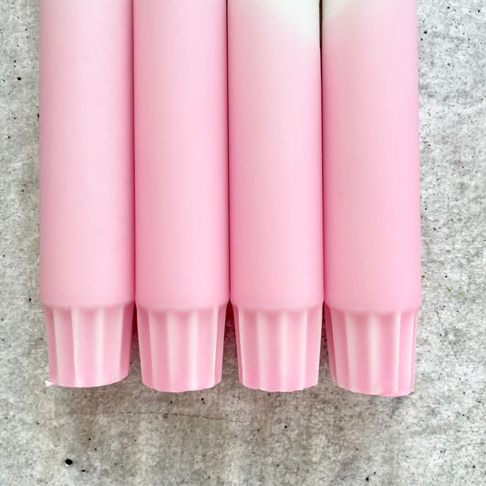 Dip Dye Kerzen | Boho beige-rosa | 4er Set