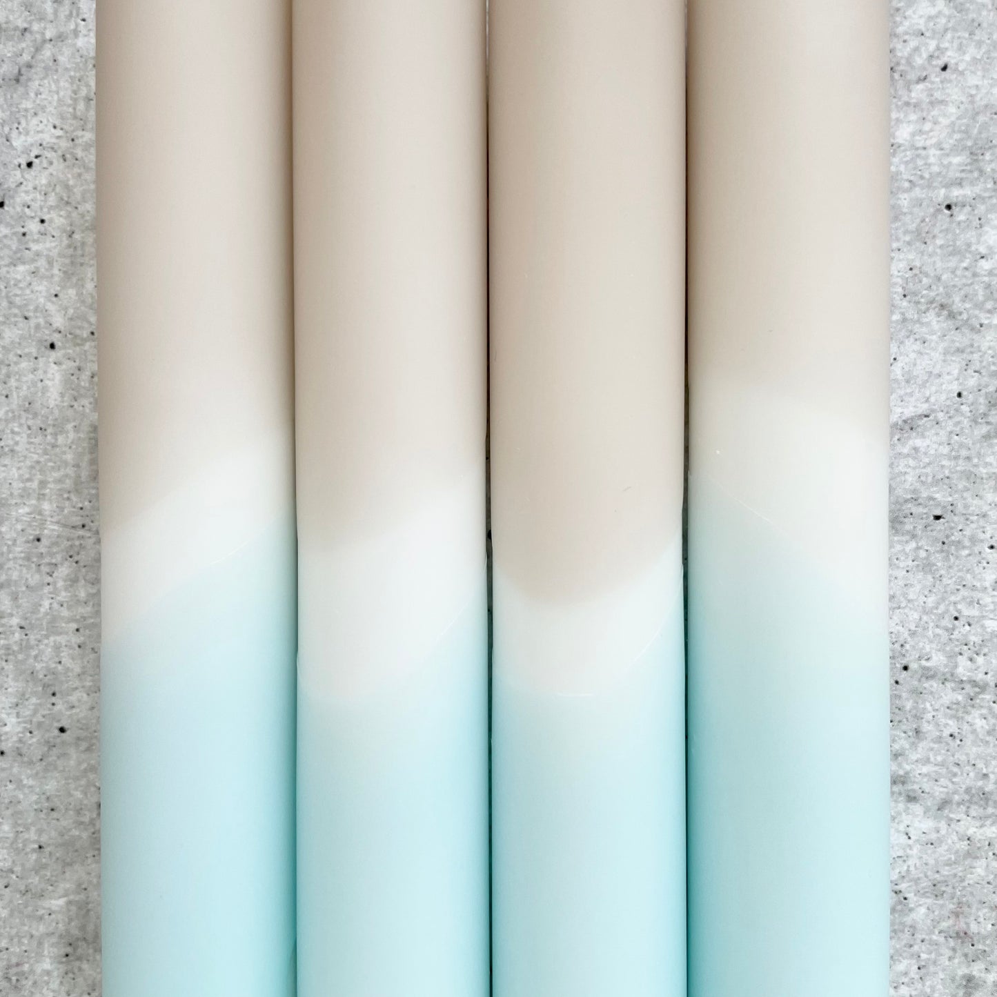 Dip Dye Kerzen | Boho beige-türkis | 4er Set