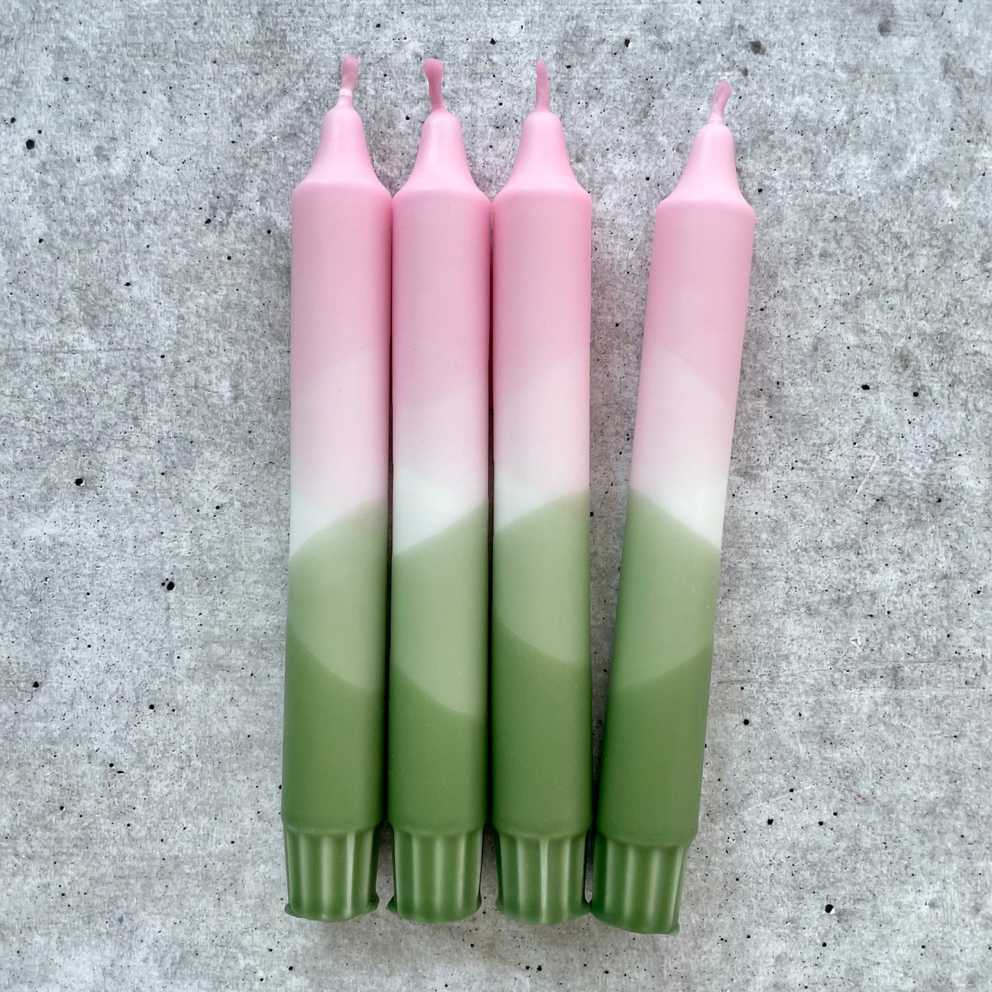 Dip Dye Kerzen | olive-rosa | 4er Set