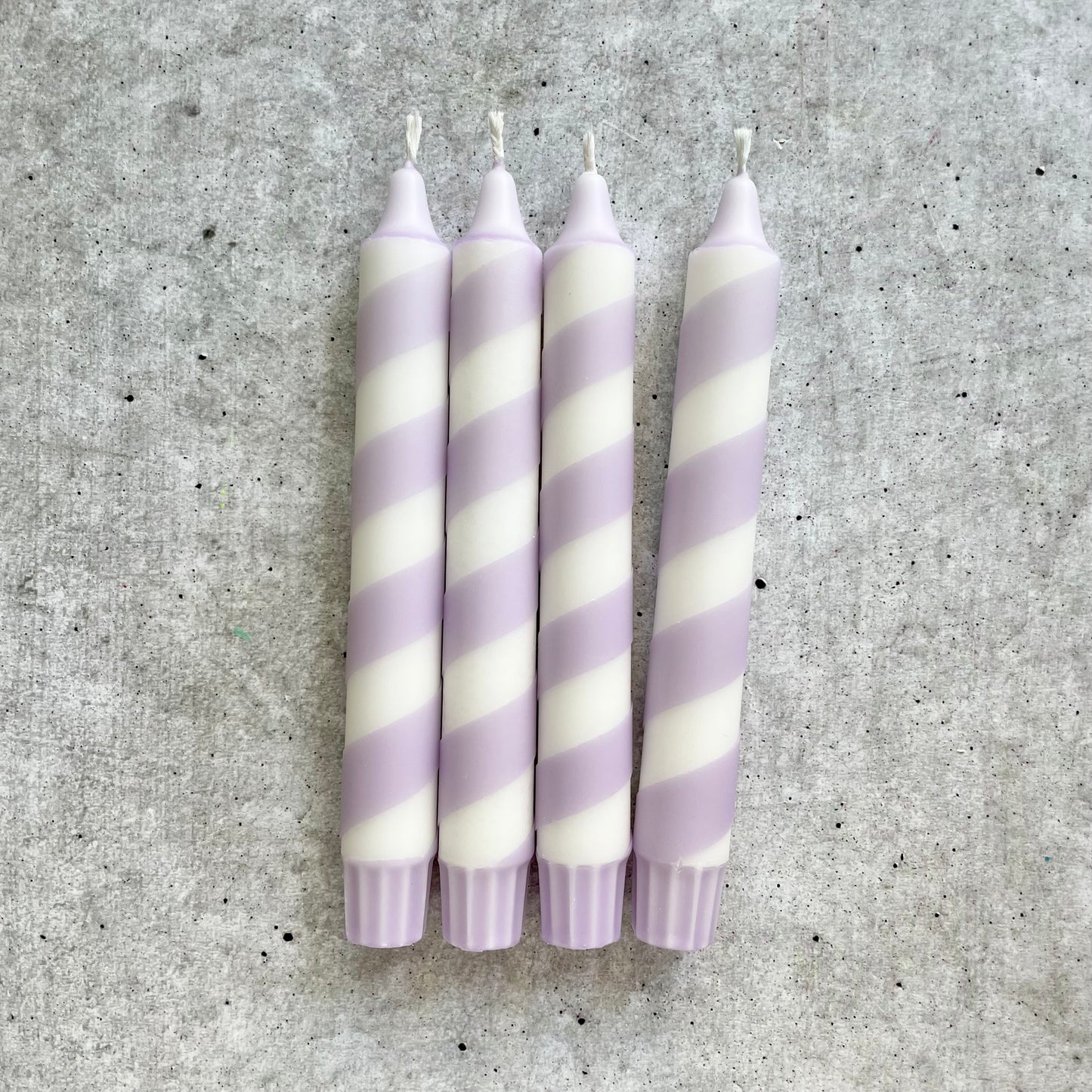 Dip Dye Kerzen | Swirl lila | 4er Set