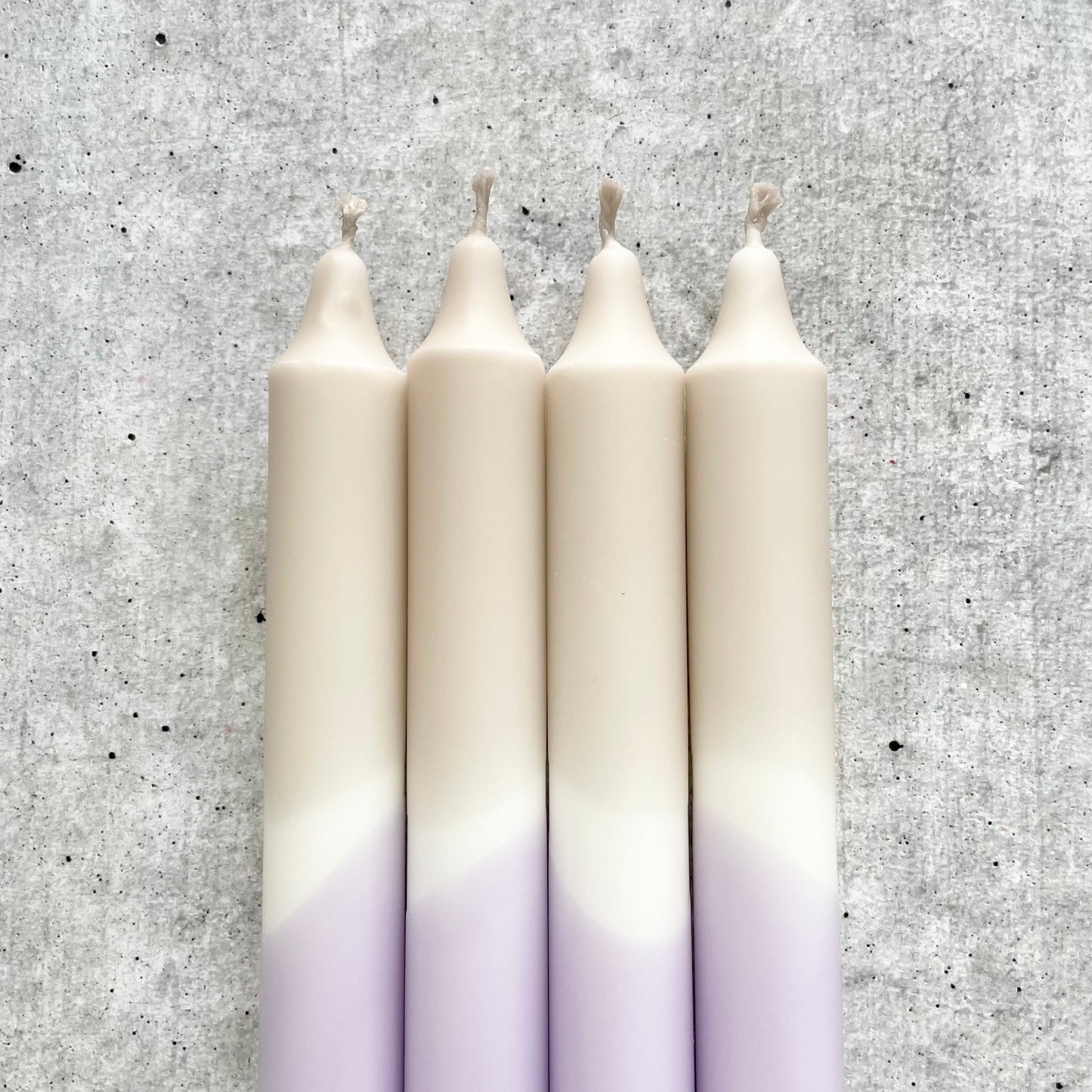 Dip Dye Kerzen | Boho beige-flieder | 4er Set