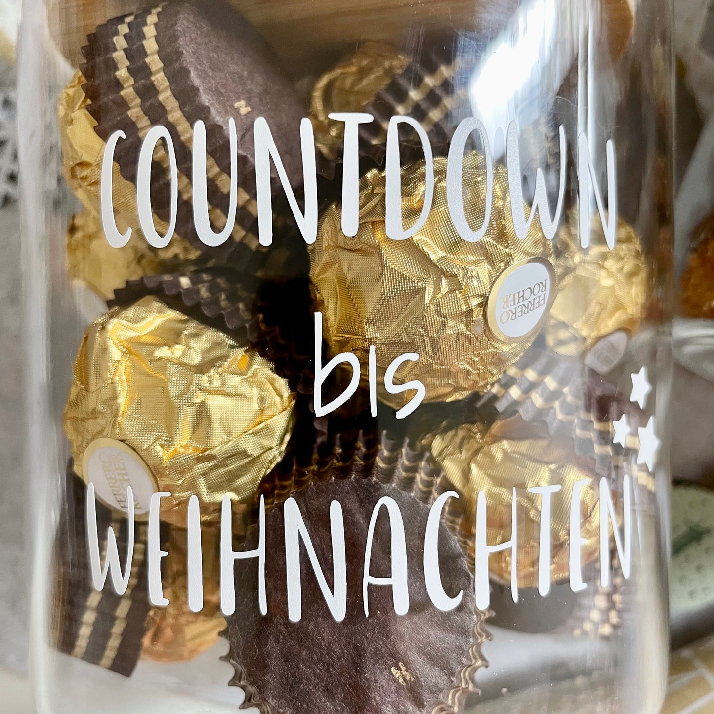 2er Set Aufkleber Adventskalender im Glas - Countdown bis Weihnachten