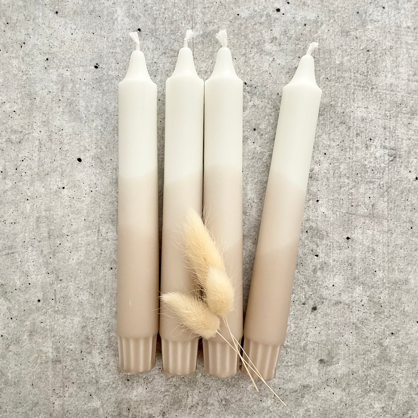 Dip Dye Kerzen | beige Boho | 4er Set