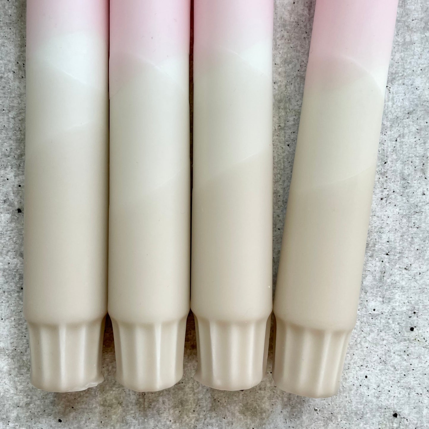 Dip Dye Kerzen | rosa-beige | 4er Set