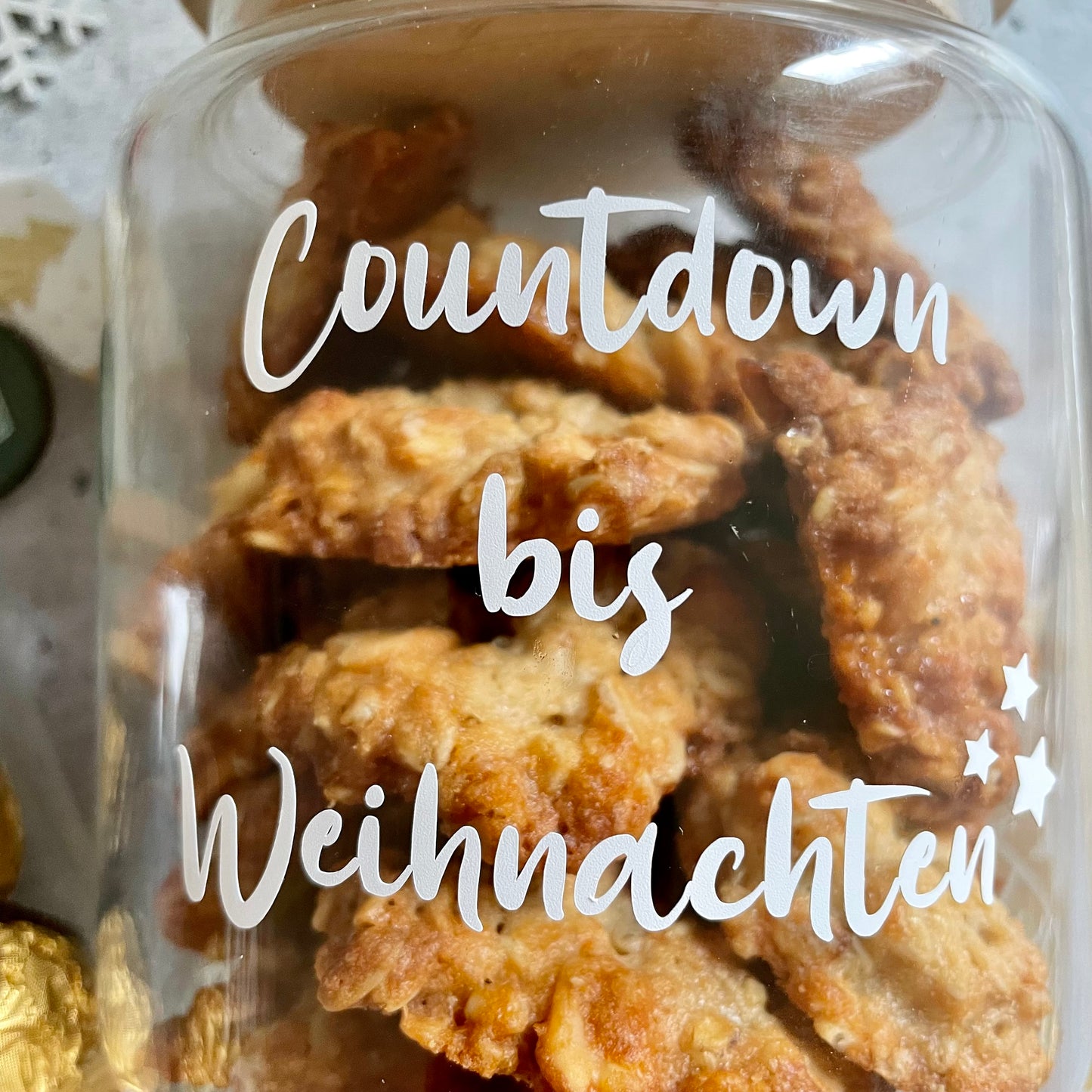 2er Set Aufkleber Adventskalender im Glas - Countdown bis Weihnachten
