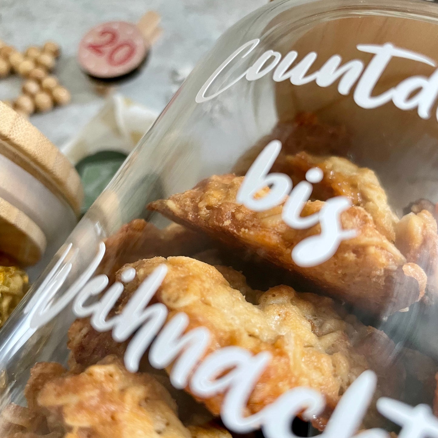 2er Set Aufkleber Adventskalender im Glas - Countdown bis Weihnachten