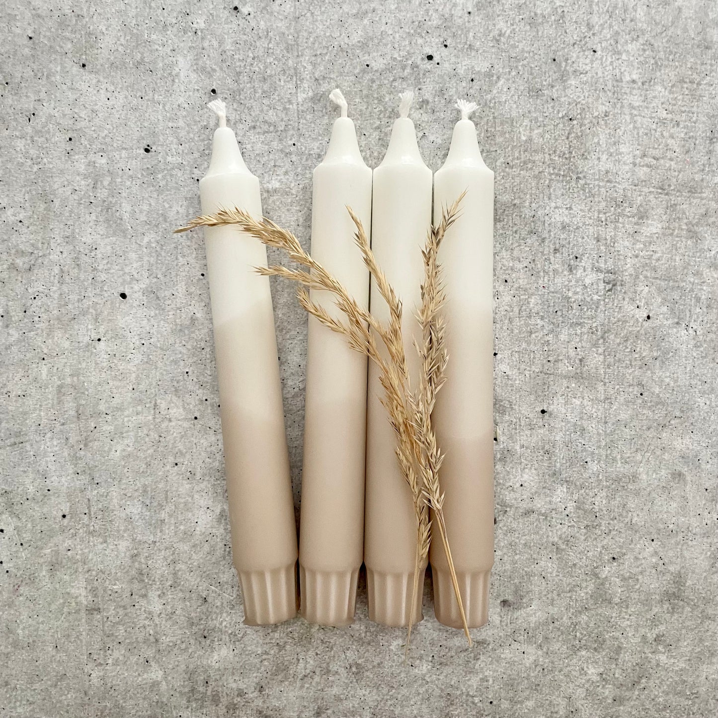 Dip Dye Kerzen | beige Boho | 4er Set