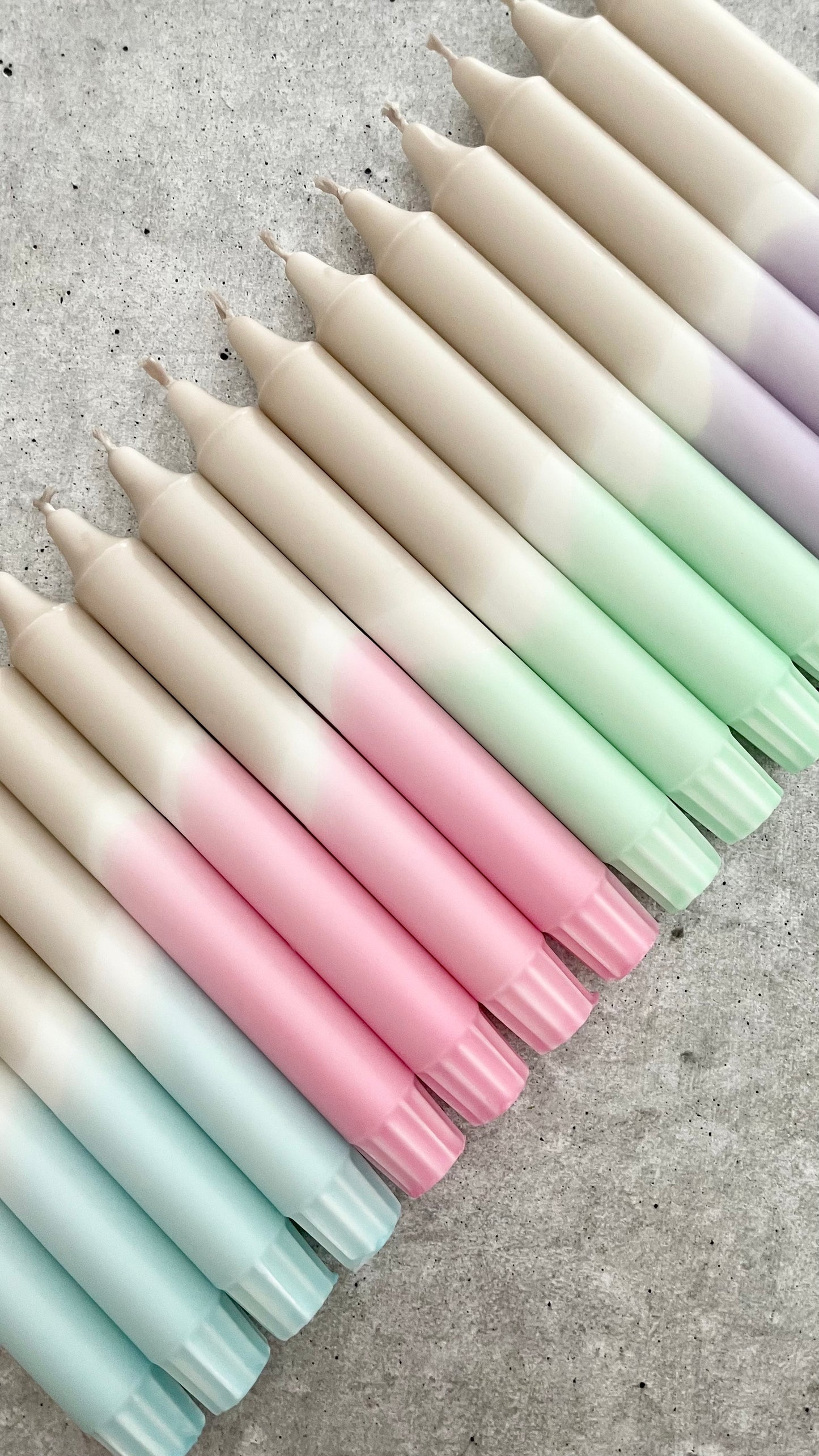 Dip Dye Kerzen | Boho beige-rosa | 4er Set
