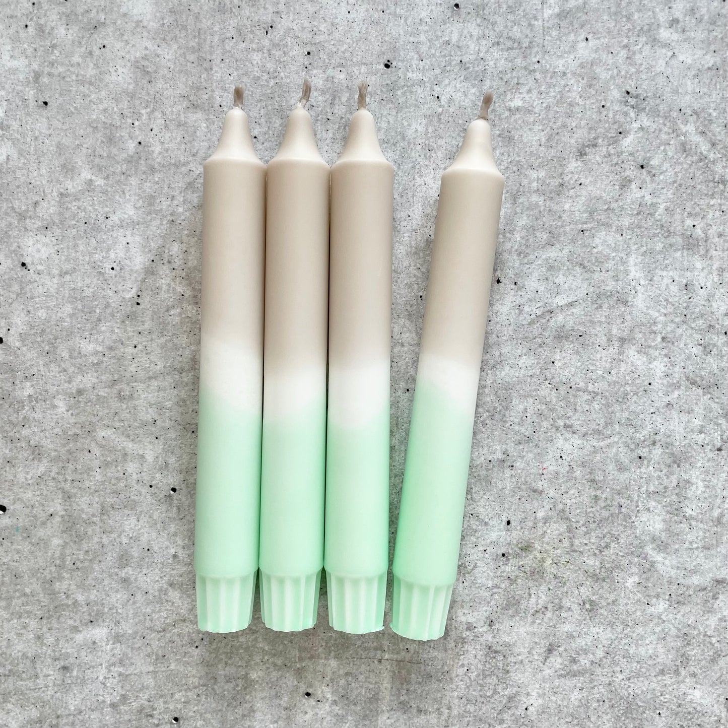 Dip Dye Kerzen | Boho beige-mint | 4er Set