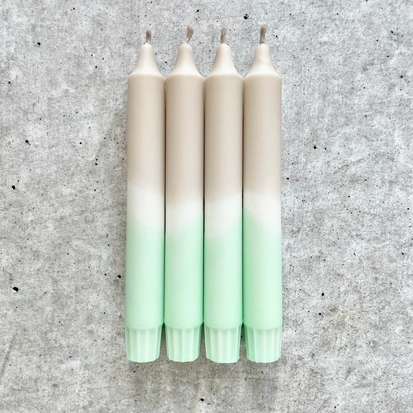 Dip Dye Kerzen | Boho beige-mint | 4er Set
