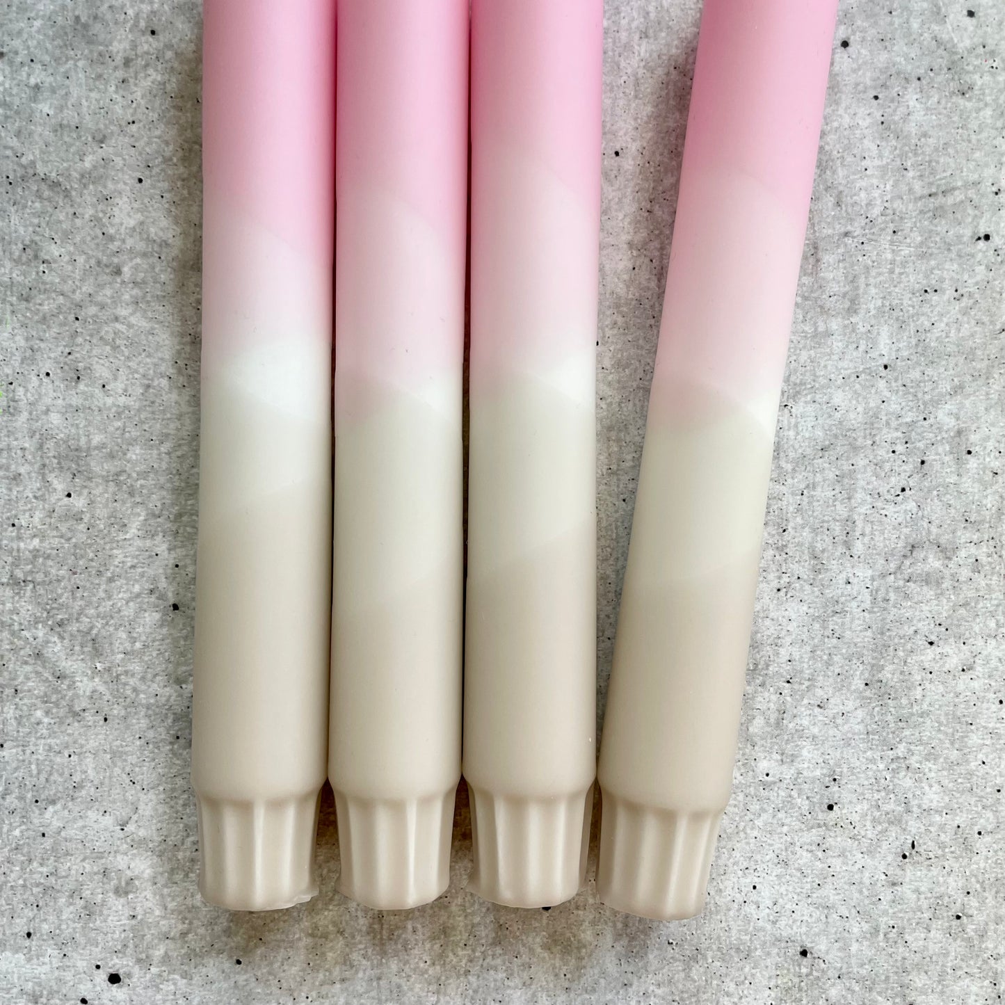 Dip Dye Kerzen | rosa-beige | 4er Set
