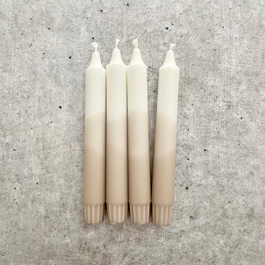 Dip Dye Kerzen | beige Boho | 4er Set