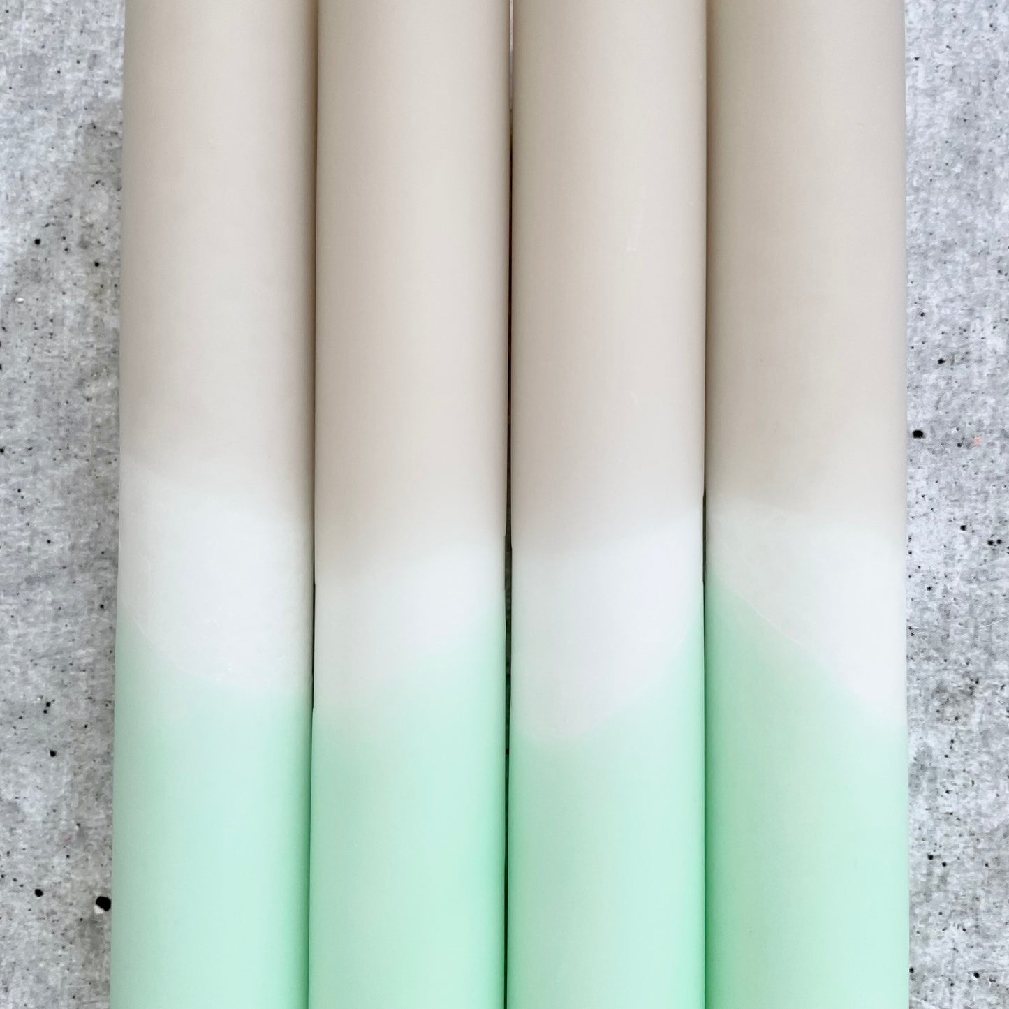 Dip Dye Kerzen | Boho beige-mint | 4er Set