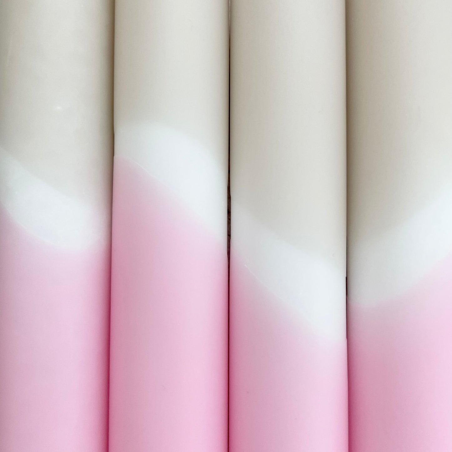 Dip Dye Kerzen | Boho beige-rosa | 4er Set