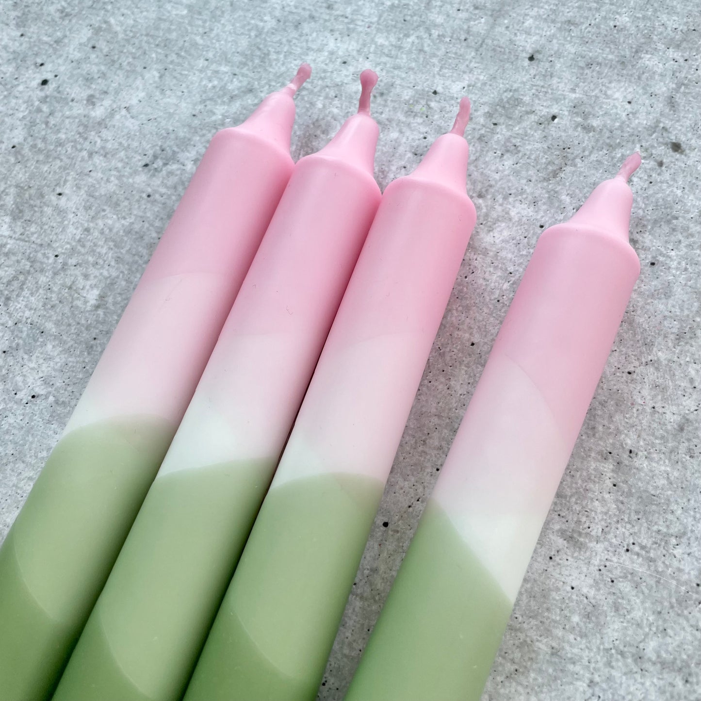 Dip Dye Kerzen | olive-rosa | 4er Set