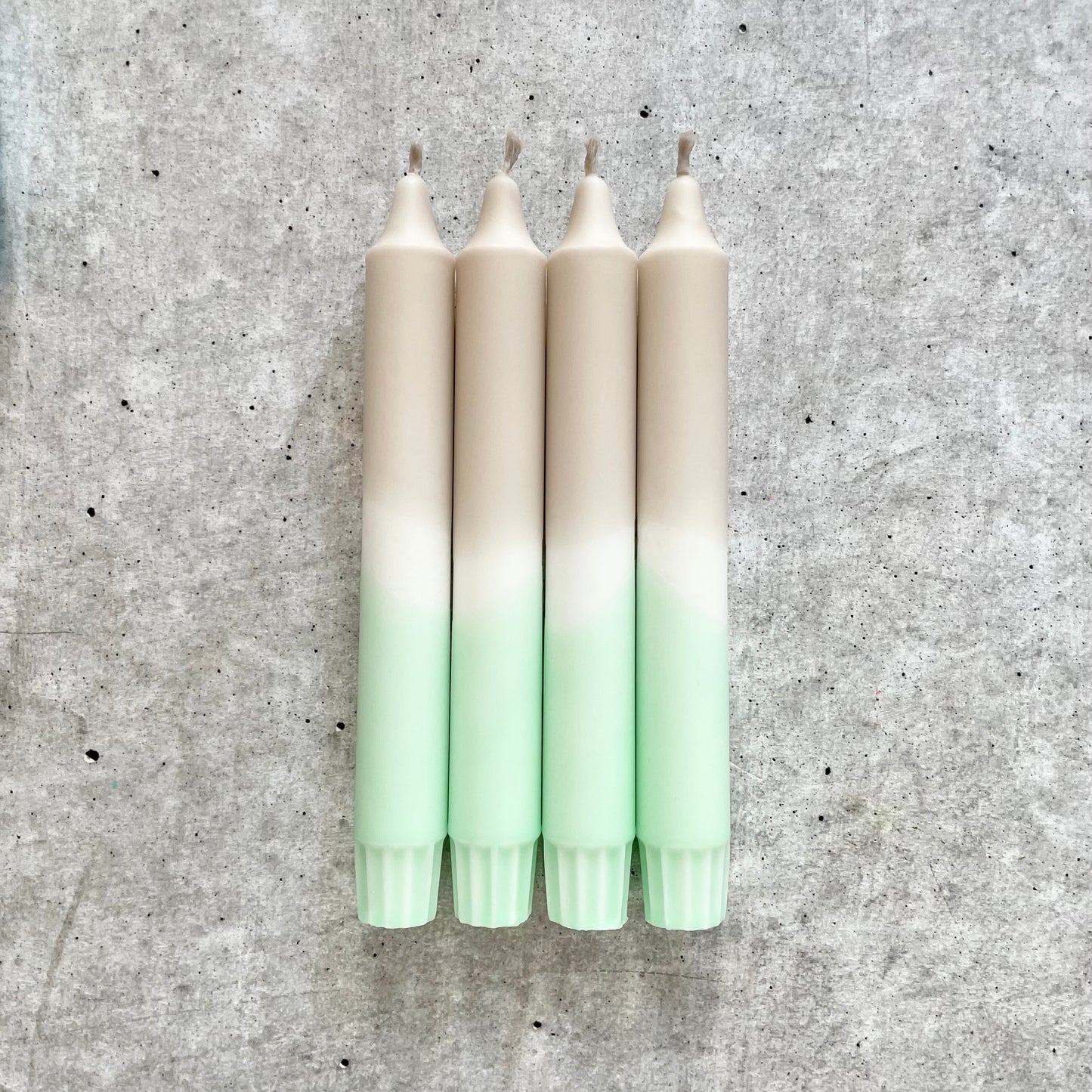 Dip Dye Kerzen | Boho beige-mint | 4er Set